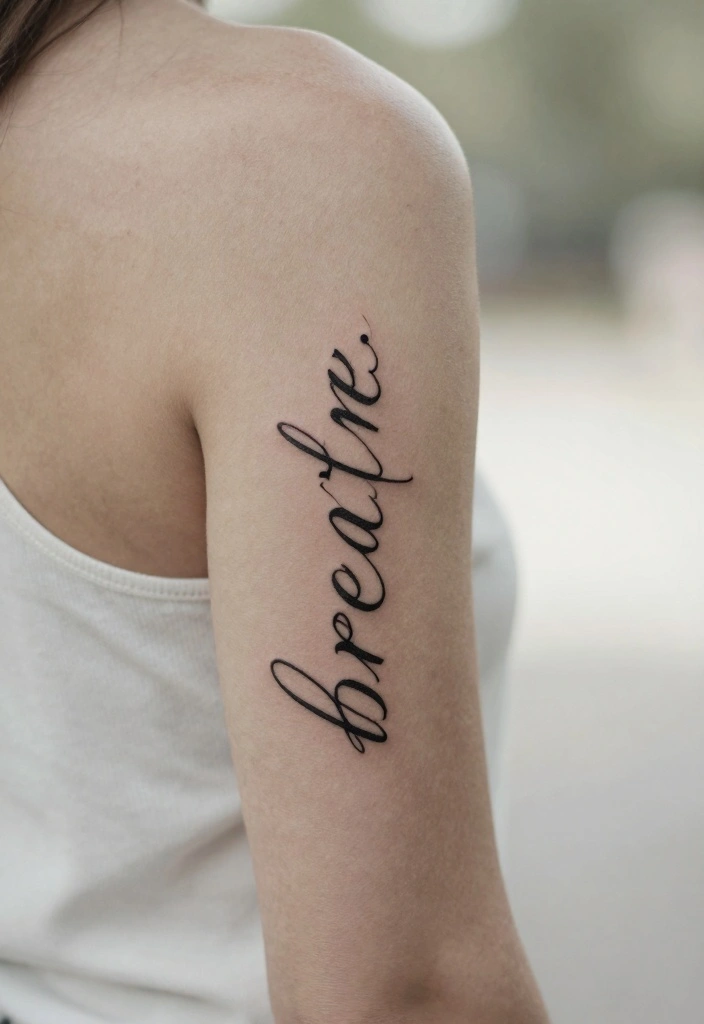 14 Back of Upper Arm Tattoo Ideas for Women Subtle and Chic 4. Words or Quotes 0