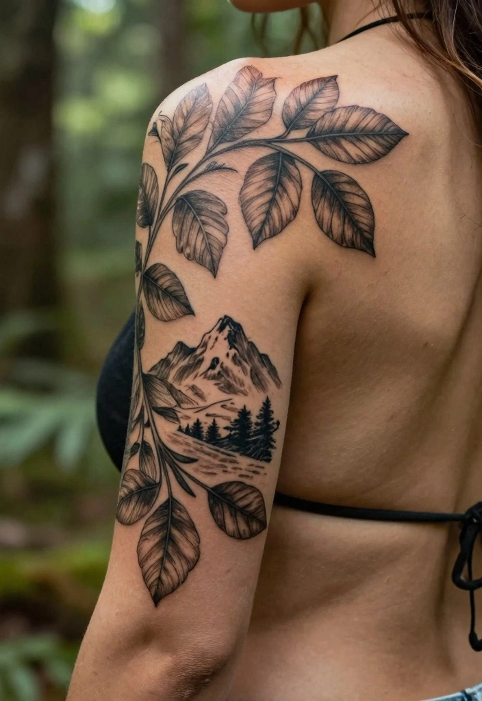 14 Back of Upper Arm Tattoo Ideas for Women Subtle and Chic 7. Nature Inspired Designs 0