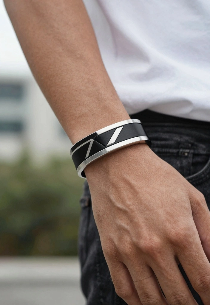 14 Bracelet Tattoo Ideas for Men: Bold, Minimal, and Clean - 1. Bold Geometric Lines 1