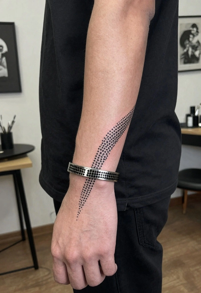 14 Bracelet Tattoo Ideas for Men: Bold, Minimal, and Clean - 10. Dotwork Patterns 1