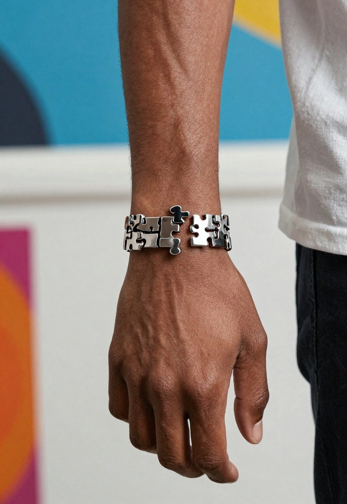 14 Bracelet Tattoo Ideas for Men: Bold, Minimal, and Clean - 14. Puzzle Piece Designs 1