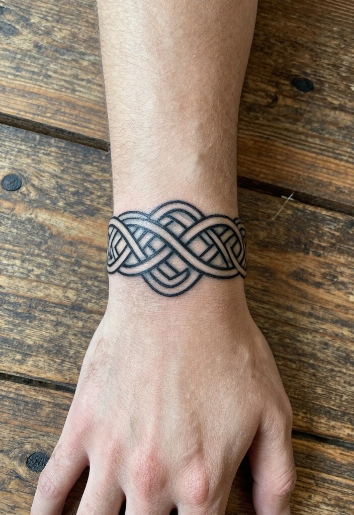 14 Bracelet Tattoo Ideas for Men: Bold, Minimal, and Clean - 4. Celtic Knots 1