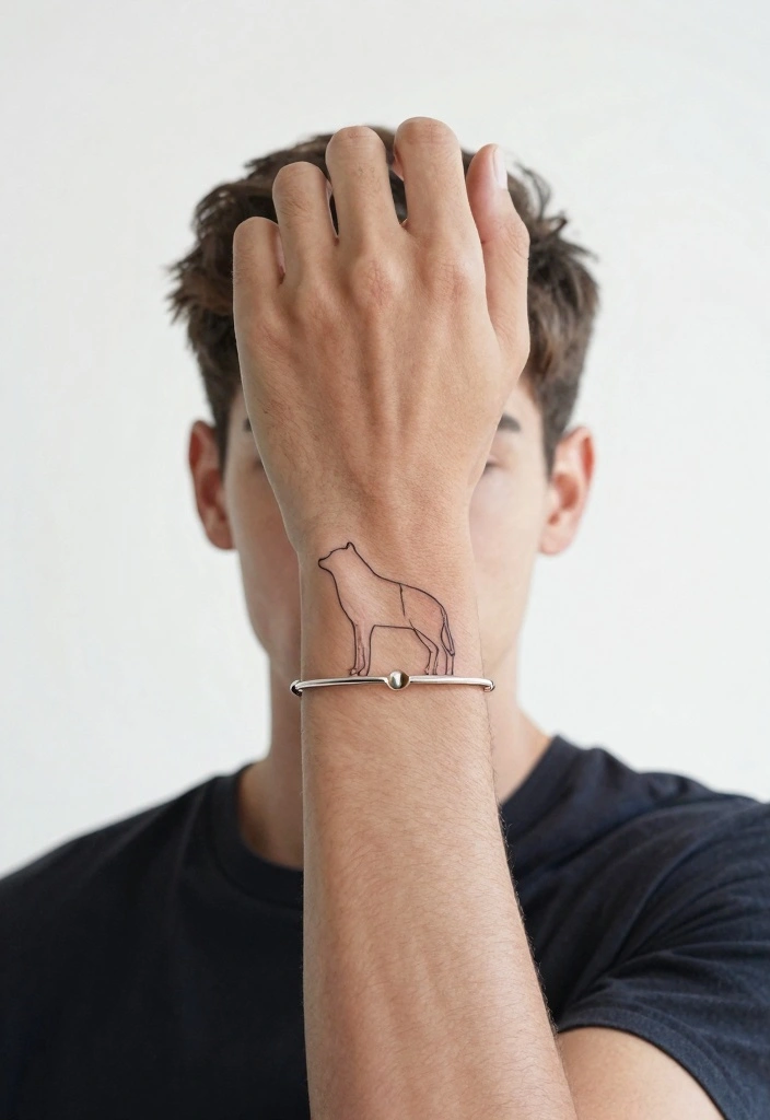 14 Bracelet Tattoo Ideas for Men: Bold, Minimal, and Clean - 7. Line Art Figures 1