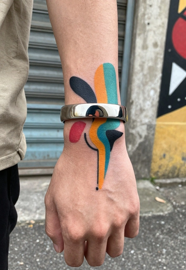 14 Bracelet Tattoo Ideas for Men: Bold, Minimal, and Clean - 8. Abstract Shapes 1