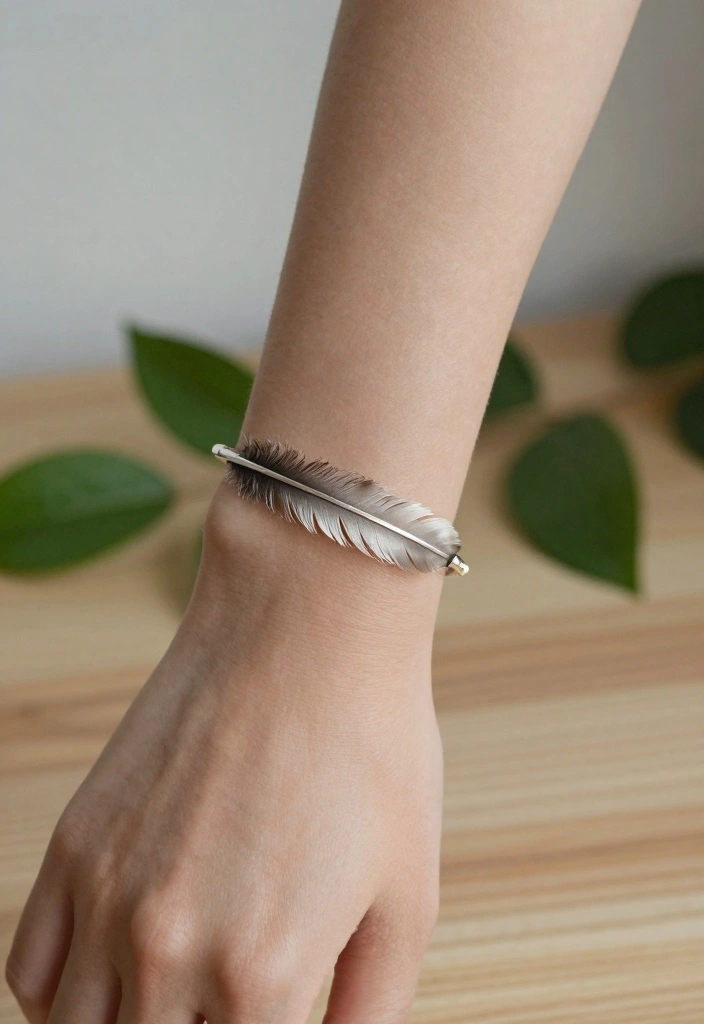 14 Bracelet Tattoo Ideas for Women: Elegant and Feminine 100 14 Bracelet Tattoo Ideas for Women: Elegant and Feminine - 10. Feather Bracelet 1