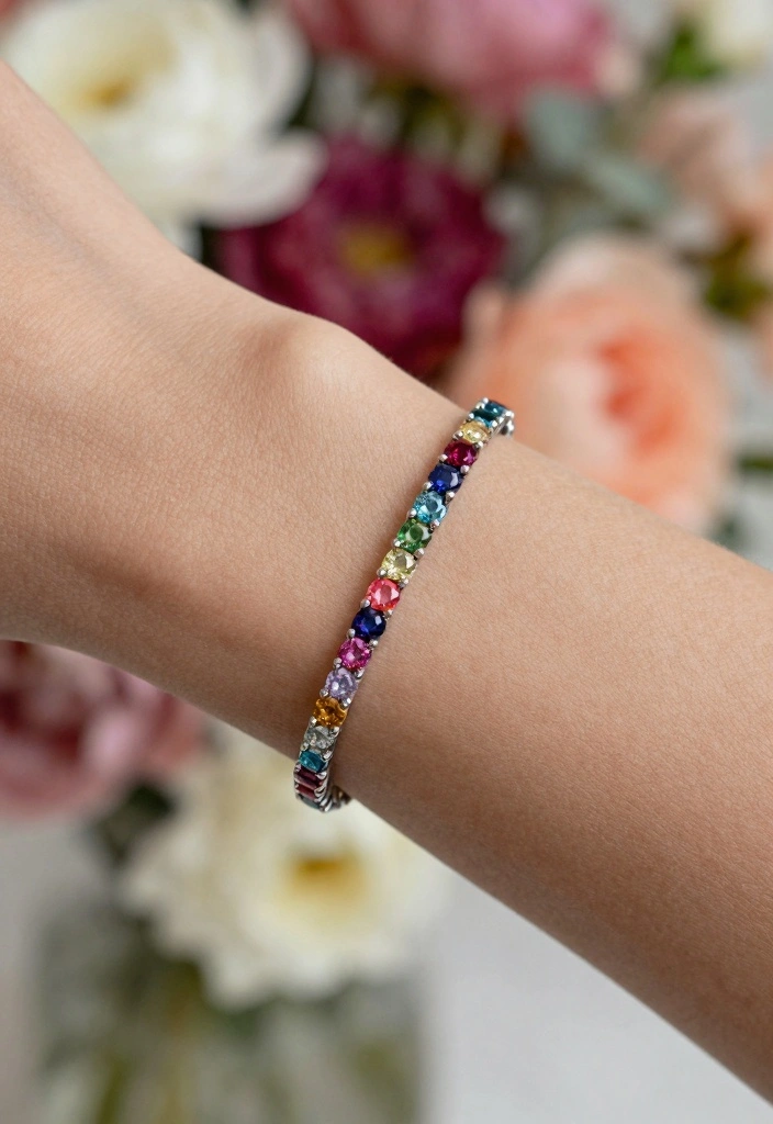 14 Bracelet Tattoo Ideas for Women: Elegant and Feminine 111 14 Bracelet Tattoo Ideas for Women: Elegant and Feminine - 11. Birthstone Symbols 1