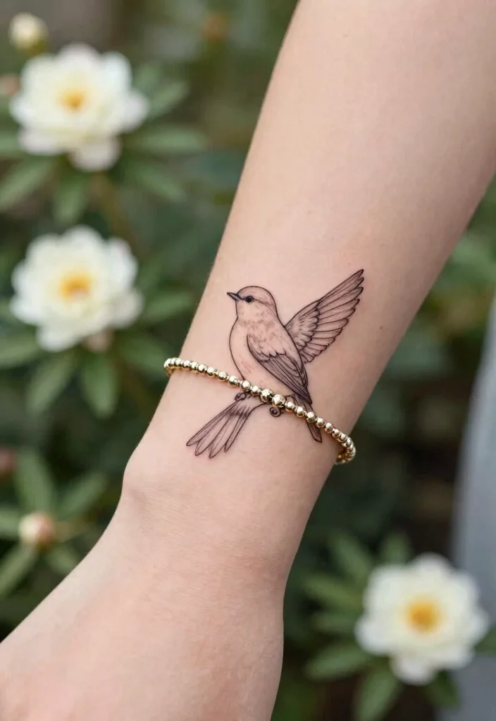 14 Bracelet Tattoo Ideas for Women: Elegant and Feminine 133 14 Bracelet Tattoo Ideas for Women: Elegant and Feminine - 13. Line Art Animals 1
