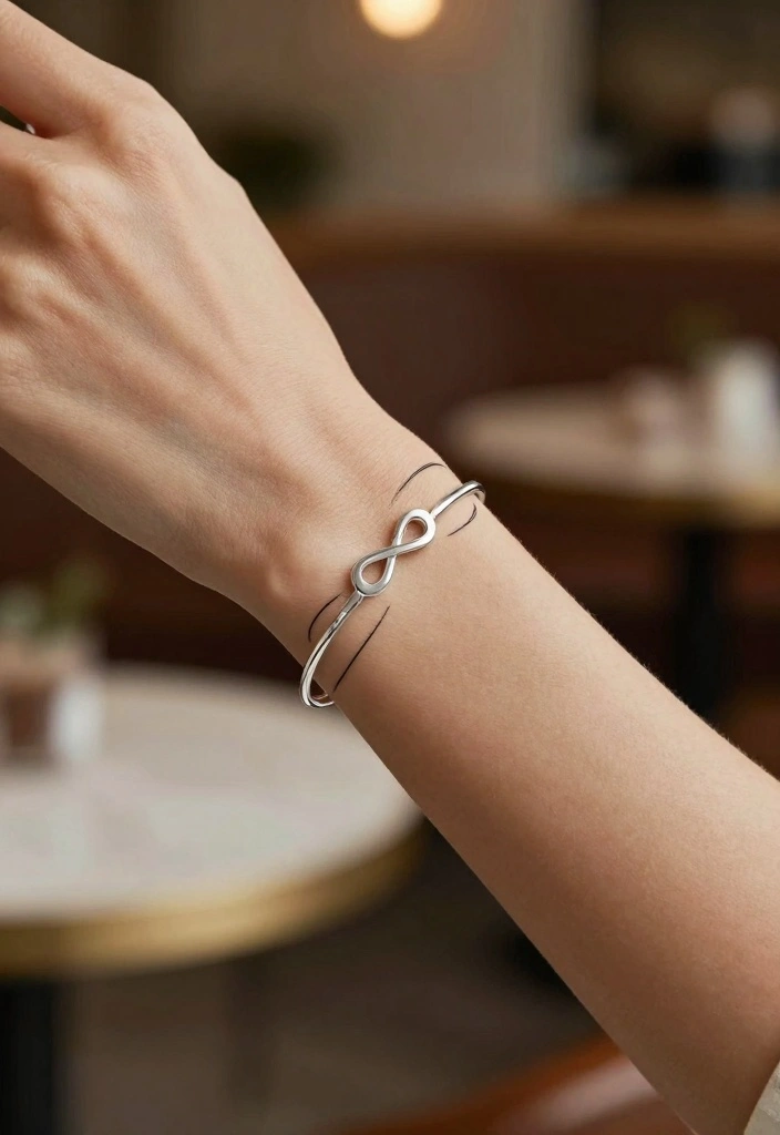 14 Bracelet Tattoo Ideas for Women: Elegant and Feminine 23 14 Bracelet Tattoo Ideas for Women: Elegant and Feminine - 3. Minimalistic Infinity 1