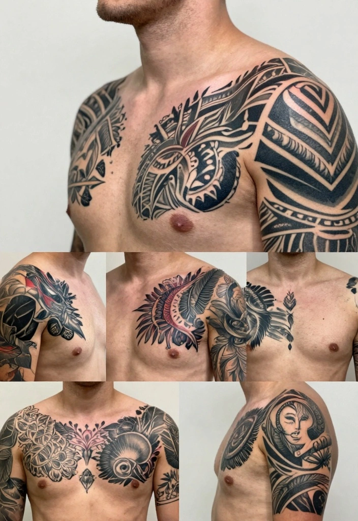 14 Chest to Shoulder Tattoo Ideas for Men Powerful Flow Conclusion 0
