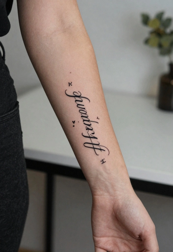 14 Children Name Tattoo Ideas for Women: Meaningful and Stylish - 10. Name with Initials 1