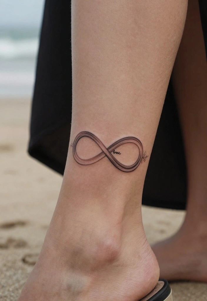 14 Children Name Tattoo Ideas for Women: Meaningful and Stylish - 6. Infinity Symbol with Name 1