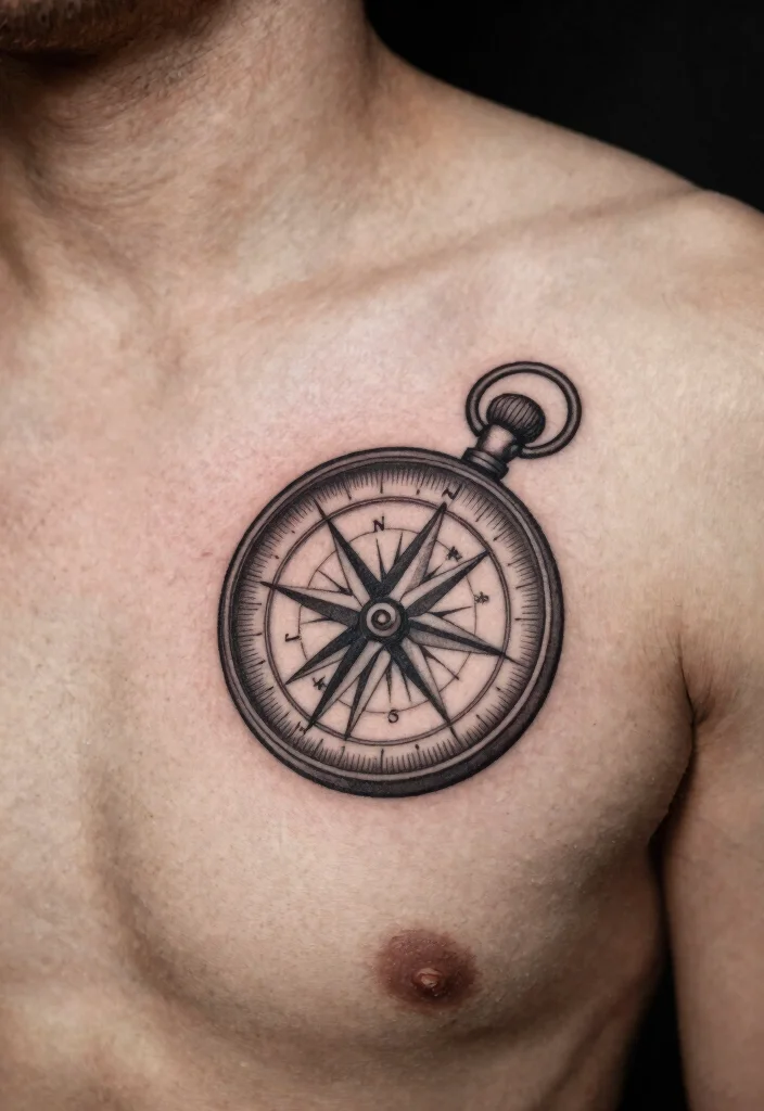 14 Compass Tattoo Ideas for Men With Strong Symbolism - 14. Vintage Compass 1