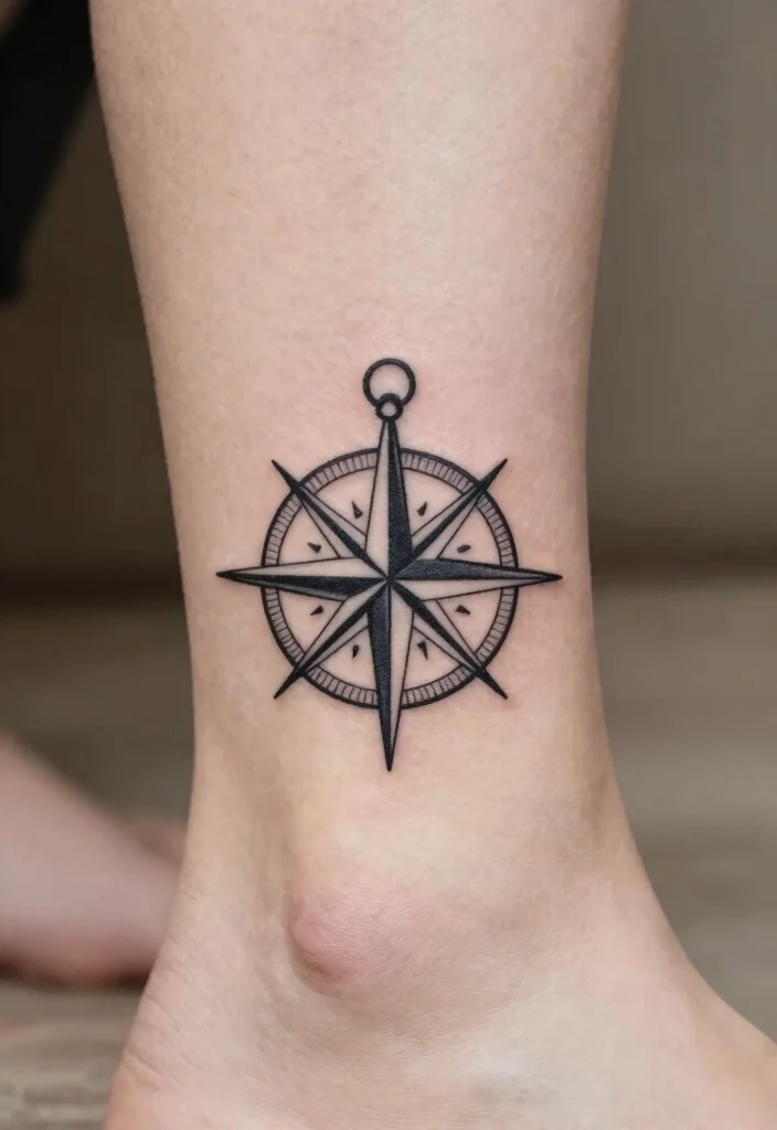 14 Compass Tattoo Ideas for Women: Elegant and Meaningful 100 14 Compass Tattoo Ideas for Women: Elegant and Meaningful - 10. Simple Line Compass Tattoo 1