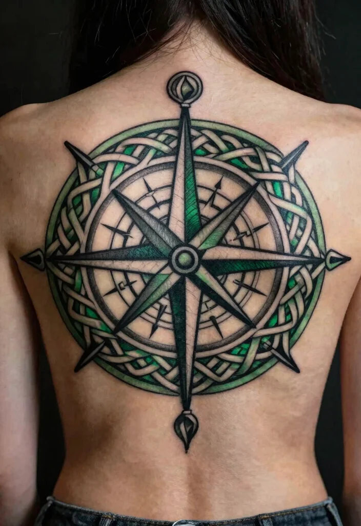 14 Compass Tattoo Ideas for Women: Elegant and Meaningful 111 14 Compass Tattoo Ideas for Women: Elegant and Meaningful - 11. Celtic Compass Tattoo 1