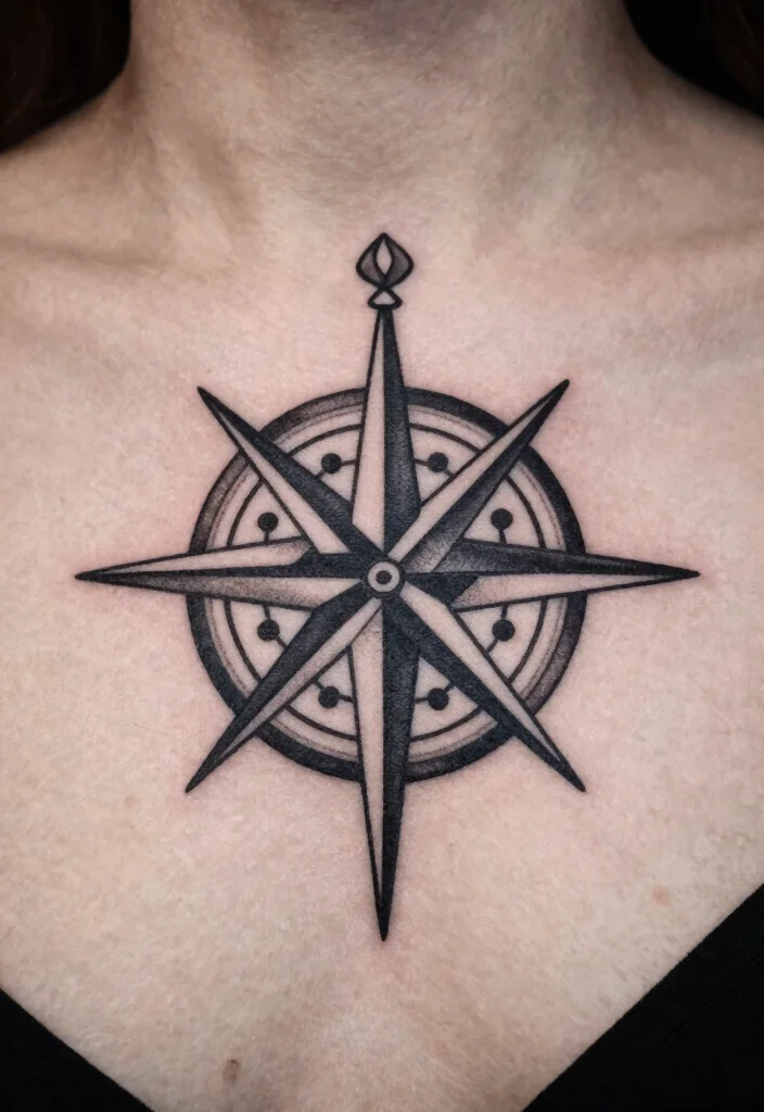 14 Compass Tattoo Ideas for Women: Elegant and Meaningful 34 14 Compass Tattoo Ideas for Women: Elegant and Meaningful - 4. Geometric Compass Tattoo 1