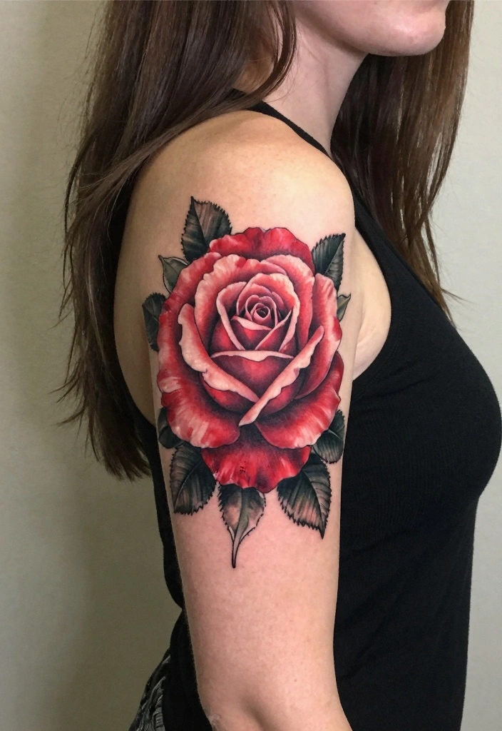 14 Dark Tattoo Cover Up Ideas for Women With Bold Clean Results - 1. Vibrant Rose Overhaul 1