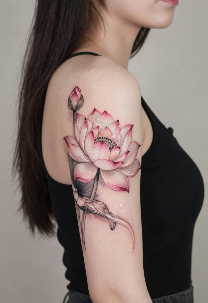 14 Dark Tattoo Cover Up Ideas for Women With Bold Clean Results - 3. Elegant Lotus Designs 1