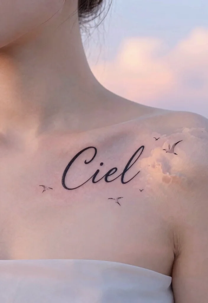 14 French Word Tattoo Ideas: Elegant, Meaningful, and Timeless - 10. Ciel (Sky) 1