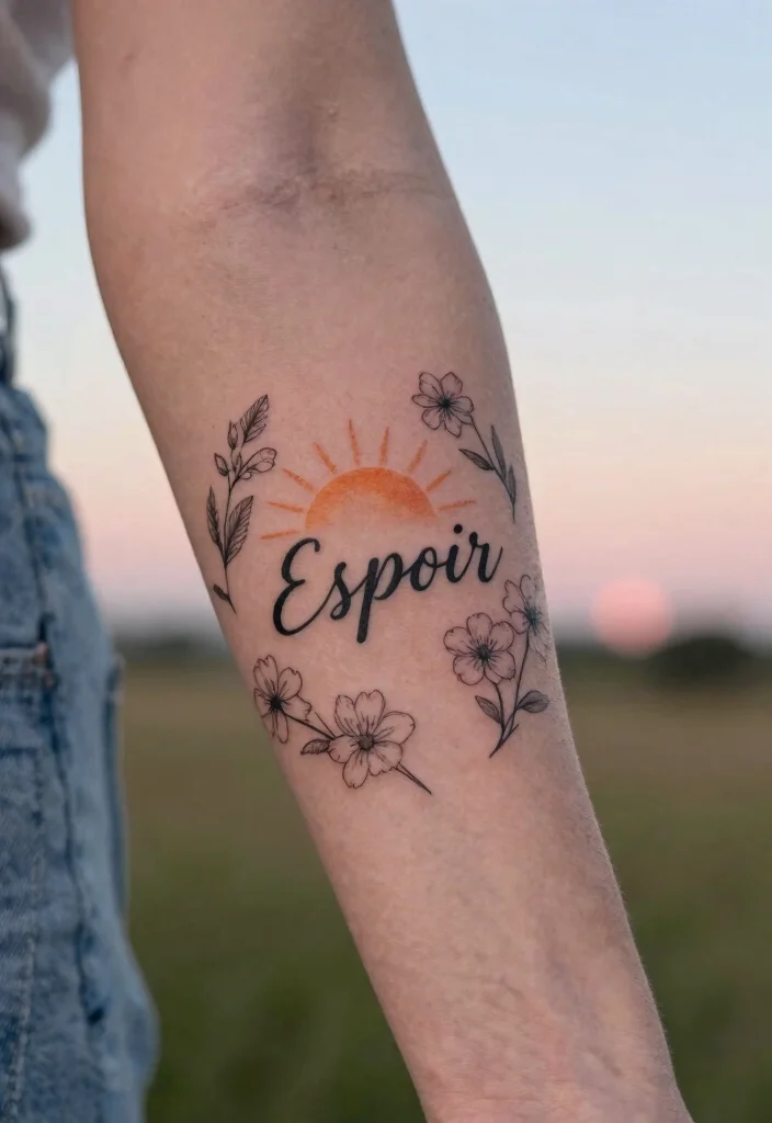 14 French Word Tattoo Ideas: Elegant, Meaningful, and Timeless - 12. Espoir (Hope) 1