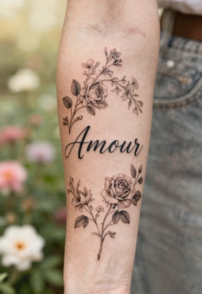 14 French Word Tattoo Ideas: Elegant, Meaningful, and Timeless - 2. Amour (Love) 1