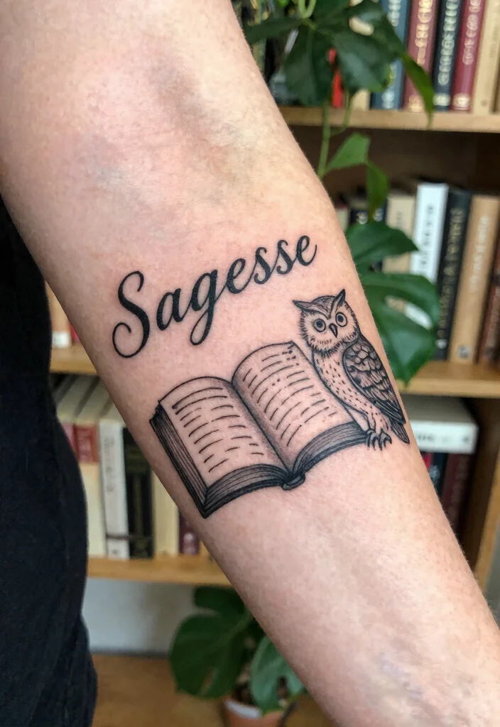 14 French Word Tattoo Ideas: Elegant, Meaningful, and Timeless - 7. Sagesse (Wisdom) 1