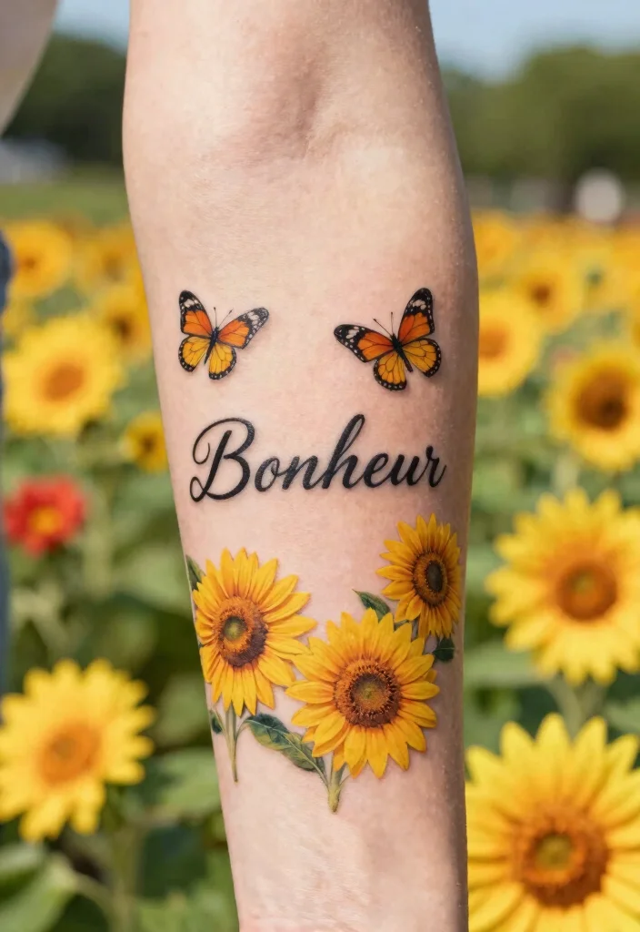 14 French Word Tattoo Ideas: Elegant, Meaningful, and Timeless - 8. Bonheur (Happiness) 1
