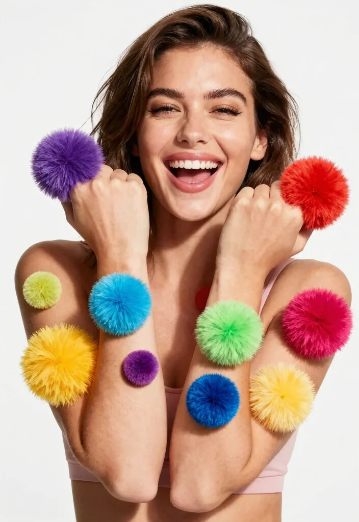 14 Girly Flash Tattoo Ideas: Cute, Playful, and Trendy - 4. Playful Pom-Poms 1