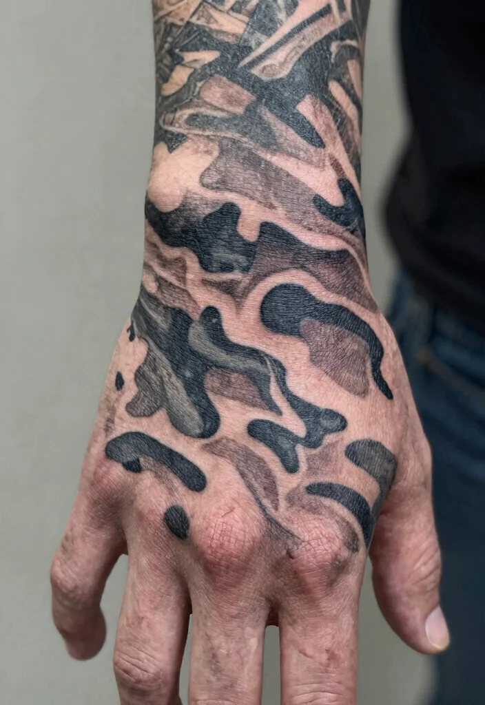 14 Hand Tattoo Cover Up Ideas Clean and Effective 14. Creative Camouflage 0