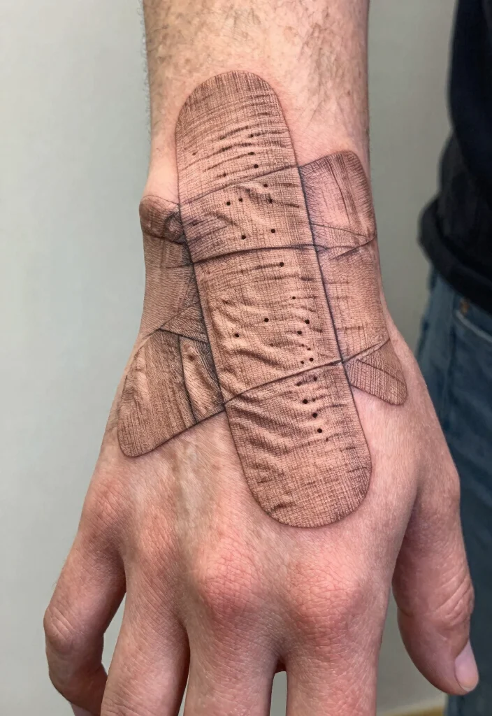 14 Hand Tattoo Cover Up Ideas Clean and Effective 8. Bandage Style Wraps 0