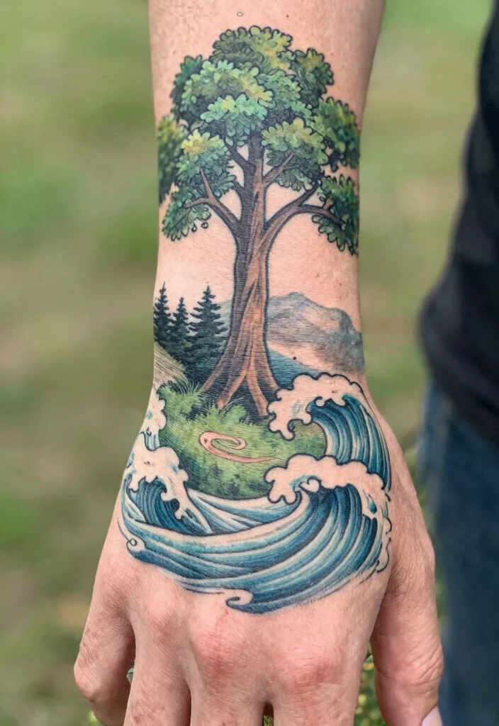 14 Hand Tattoo Cover Up Ideas Clean and Effective 9. Nature Inspired Designs 0
