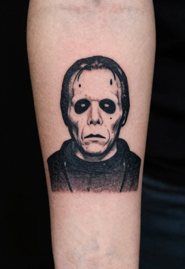 14 Horror Movie Flash Tattoo Ideas Dark and Iconic 5. The Classic Horror Movie Icon 0