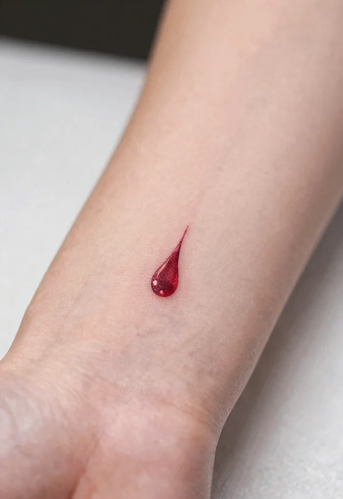 14 Horror Movie Flash Tattoo Ideas Dark and Iconic 6. The Blood Drip 0