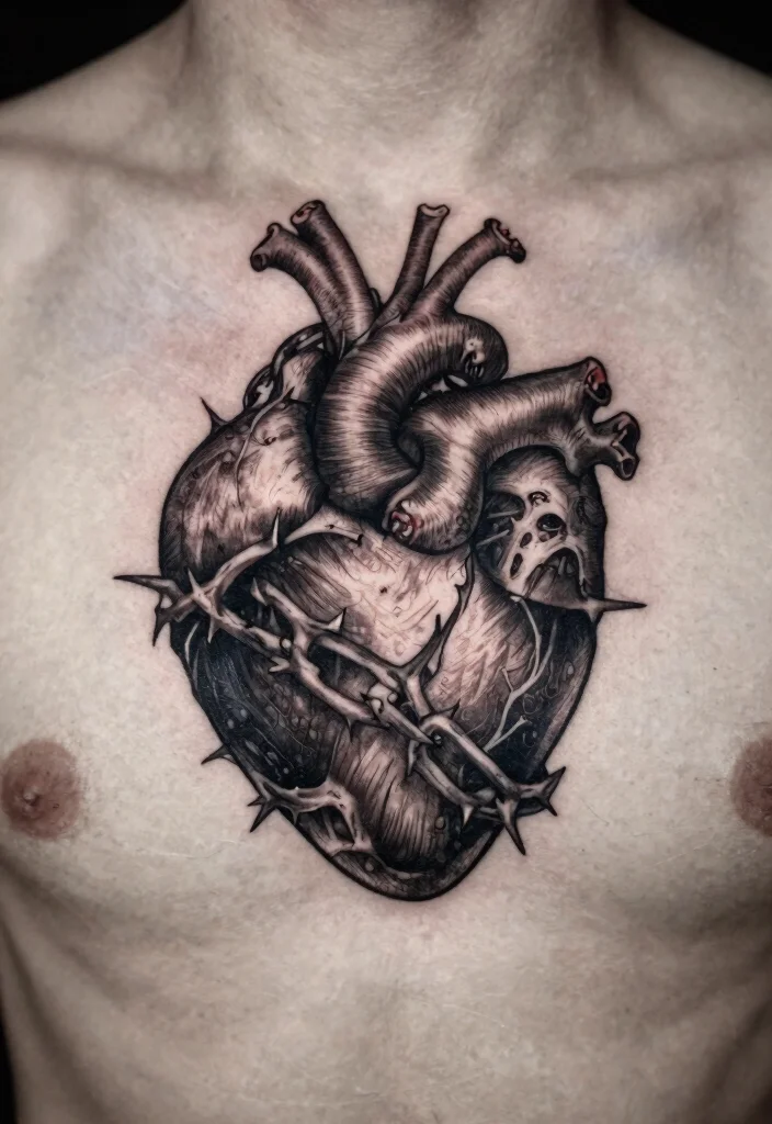 14 Horror Movie Flash Tattoo Ideas Dark and Iconic 9. The Cursed Heart 0