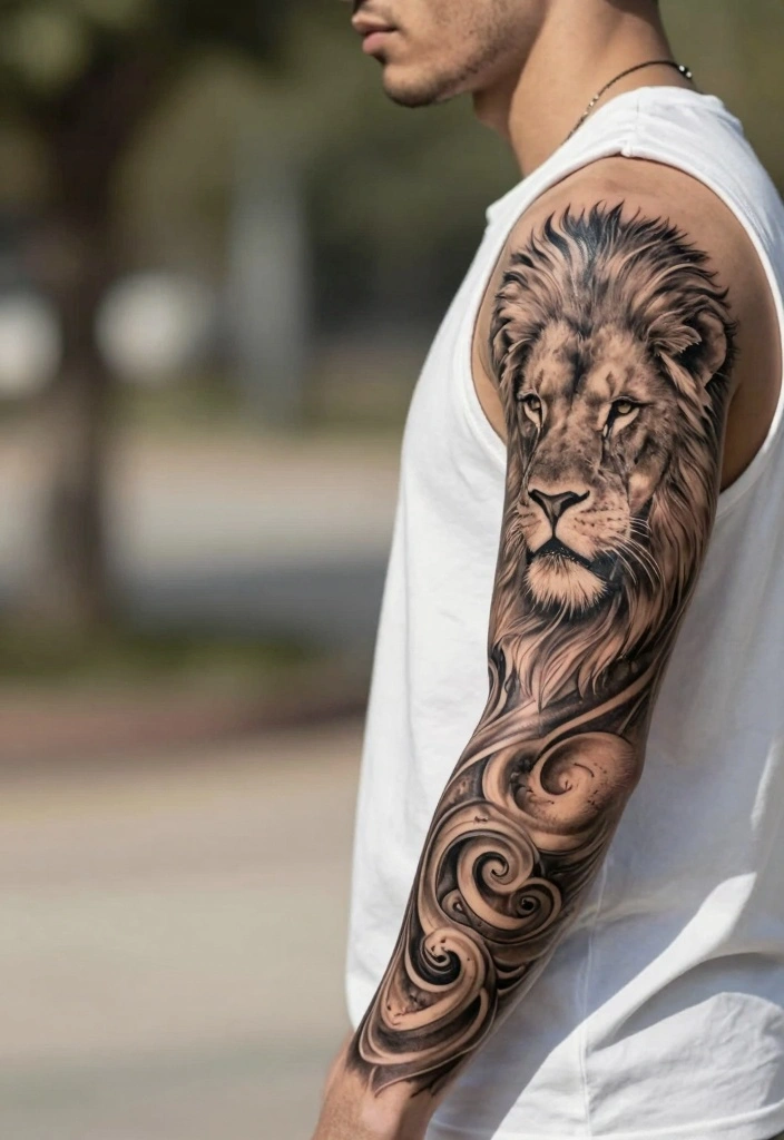 14 Indian Tattoo Ideas for Men: Bold Cultural and Spiritual - 1. The Majestic Lion 1