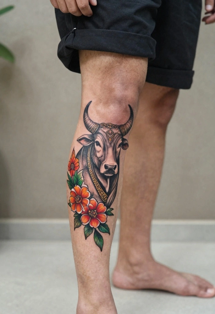 14 Indian Tattoo Ideas for Men: Bold Cultural and Spiritual - 11. The Sacred Cow 1