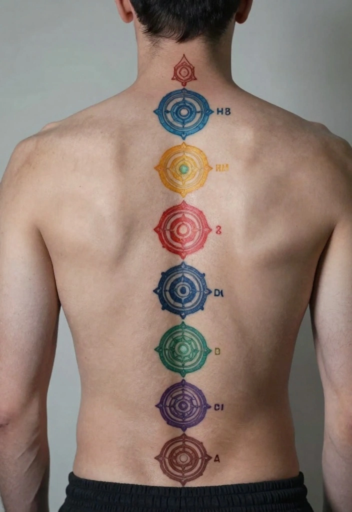 14 Indian Tattoo Ideas for Men: Bold Cultural and Spiritual - 6. Chakra Symbols 1