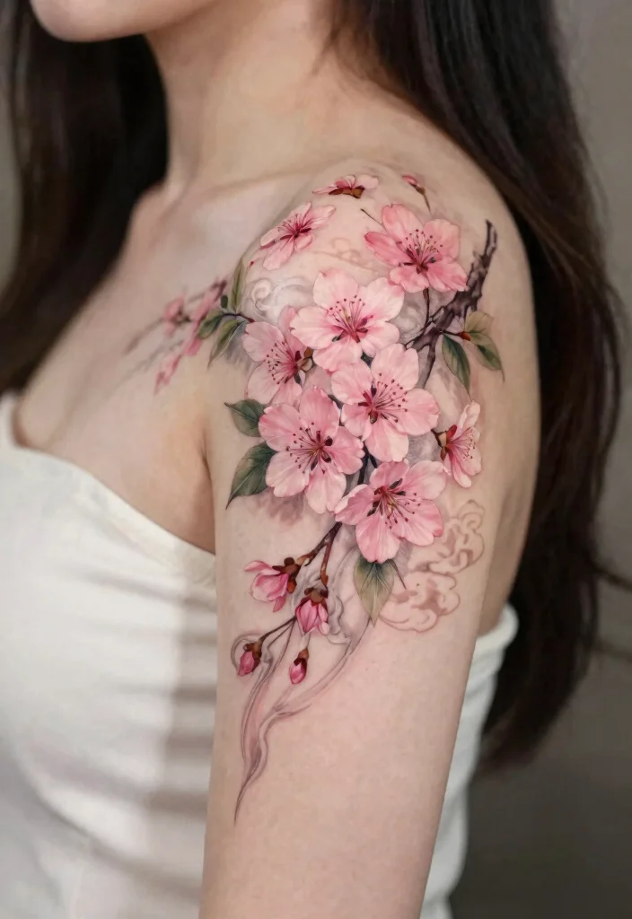 14 Japanese Traditional Tattoo Flash Ideas Bold Cultural Art 2. Cherry Blossoms Fleeting Beauty and Transience 0