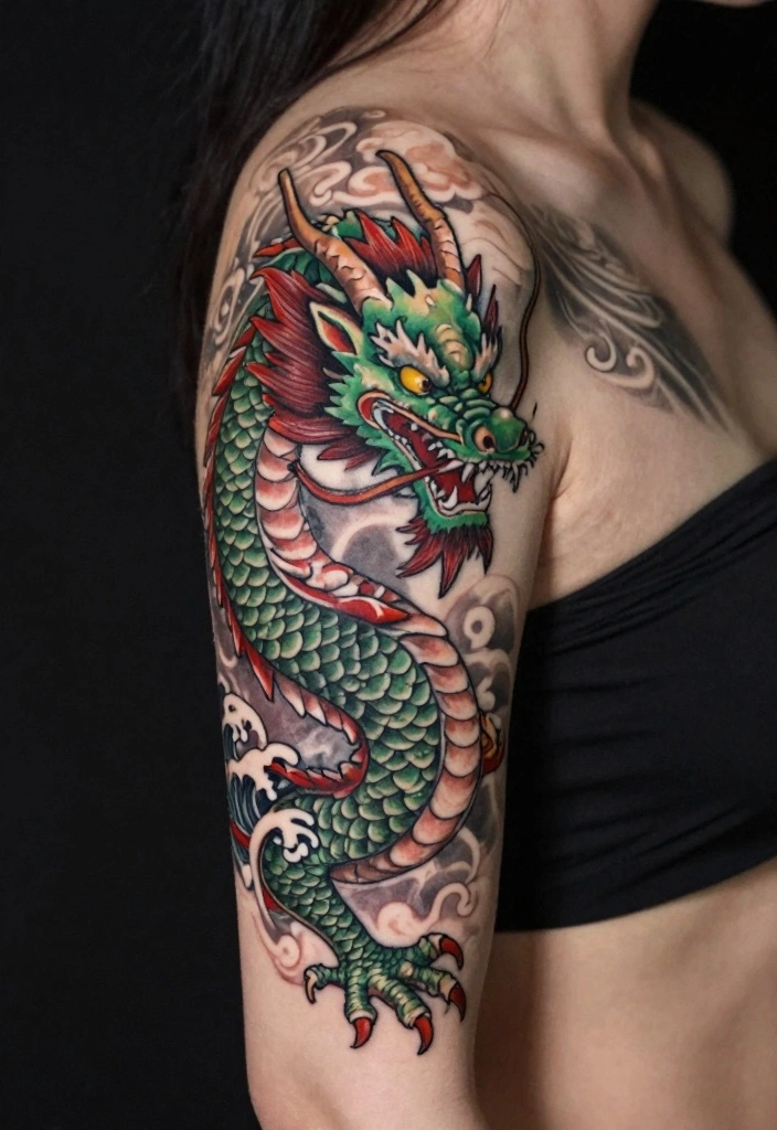 14 Japanese Traditional Tattoo Flash Ideas Bold Cultural Art 3. The Dragon Power and Protection 0