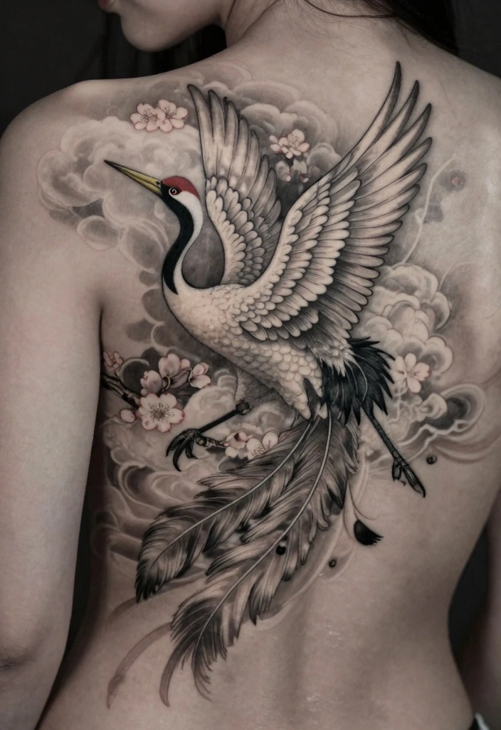 14 Japanese Traditional Tattoo Flash Ideas Bold Cultural Art 4. The Crane Elegance and Longevity 0