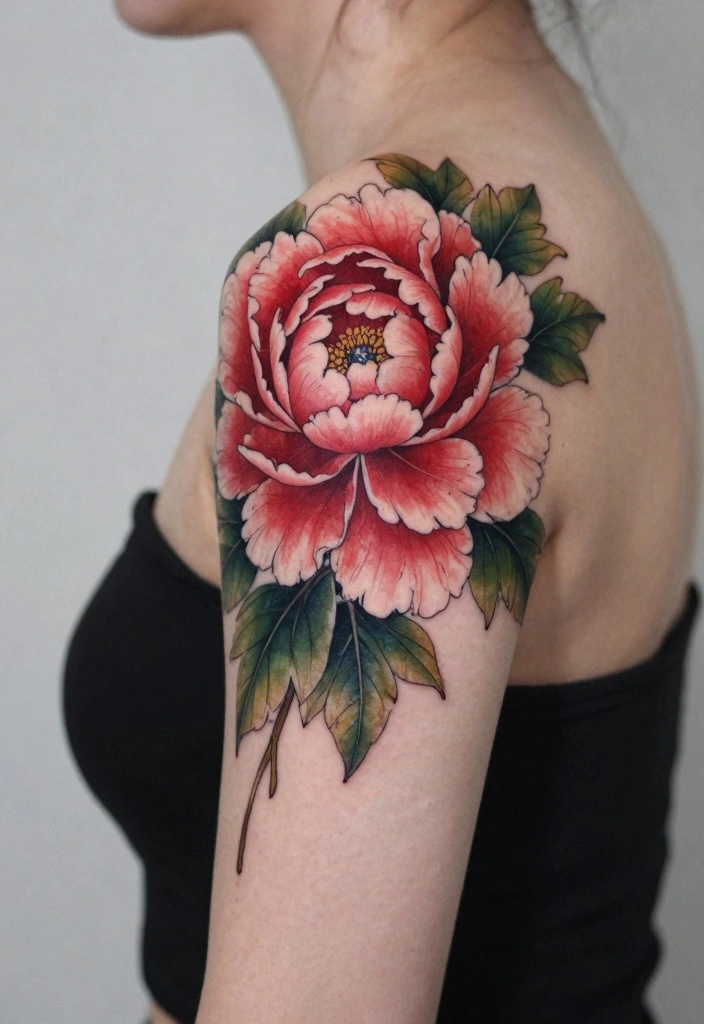 14 Japanese Traditional Tattoo Flash Ideas Bold Cultural Art 5. Peonies Beauty and Courage 0