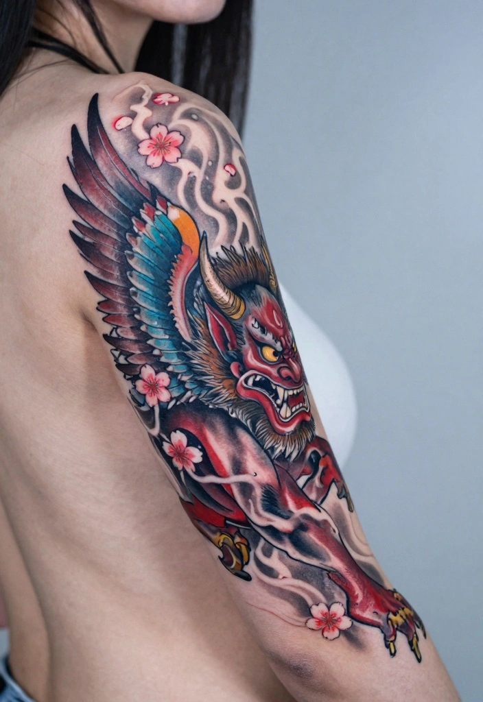 14 Japanese Traditional Tattoo Flash Ideas Bold Cultural Art 9. Tengu Guardian Spirits 0