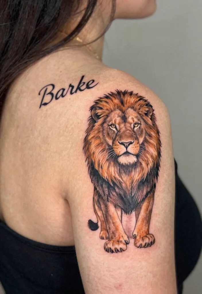 14 Kids Name Tattoo Ideas for Mothers With Heartfelt Meaning - 10. Name with Animal Symbols 1