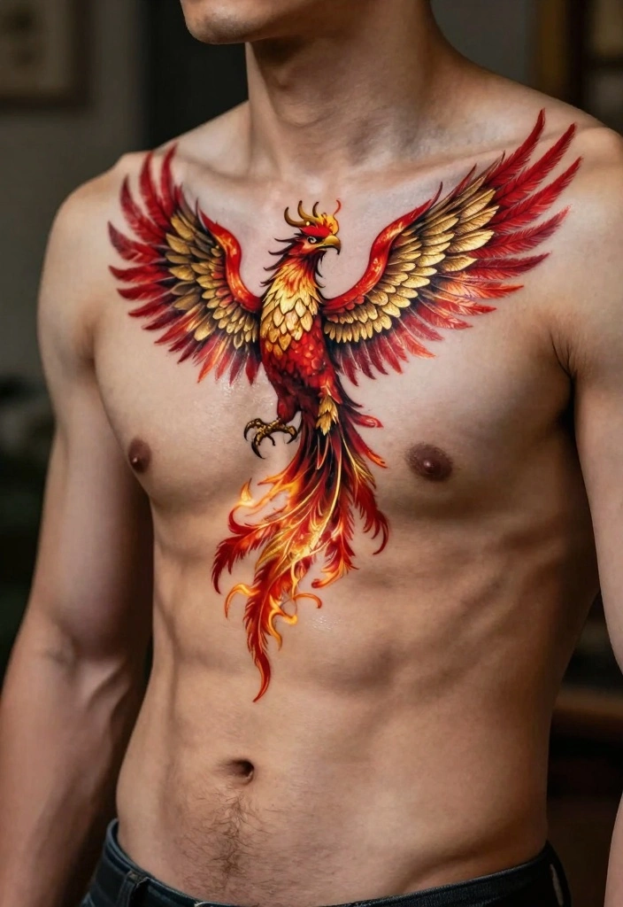 14 Meaningful Chest Tattoo Ideas for Men Deep and Personal 1 14 Meaningful Chest Tattoo Ideas for Men Deep and Personal 1. The Phoenix Rising 0