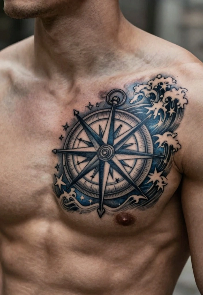 14 Meaningful Chest Tattoo Ideas for Men Deep and Personal 12 14 Meaningful Chest Tattoo Ideas for Men Deep and Personal 2. The Compass A Navigational Symbol 0