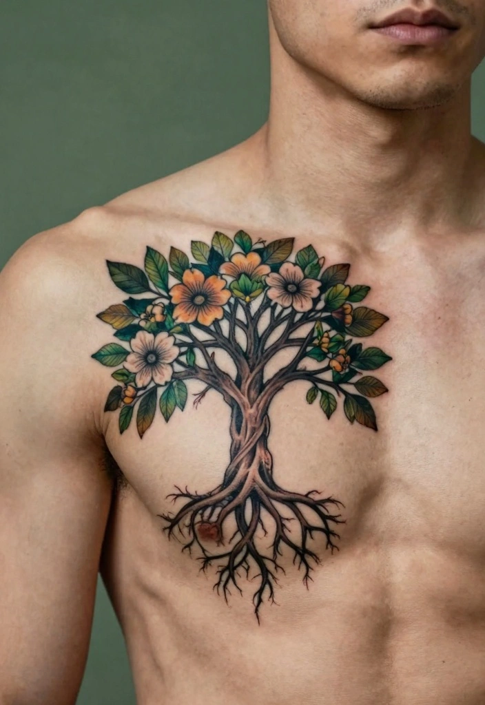 14 Meaningful Chest Tattoo Ideas for Men Deep and Personal 23 14 Meaningful Chest Tattoo Ideas for Men Deep and Personal 3. The Tree of Life 0