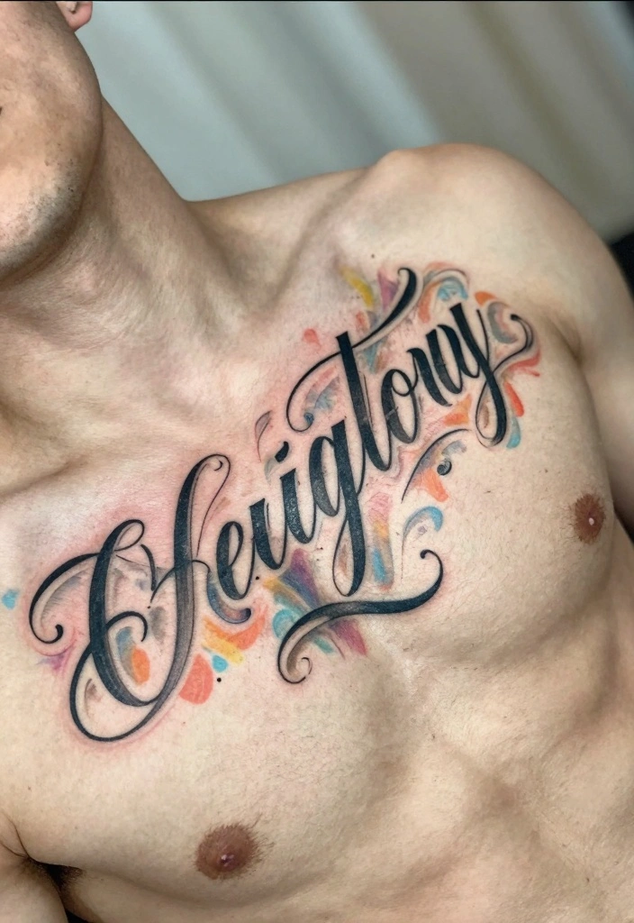 14 Meaningful Chest Tattoo Ideas for Men Deep and Personal 45 14 Meaningful Chest Tattoo Ideas for Men Deep and Personal 5. The Script Words That Matter 0