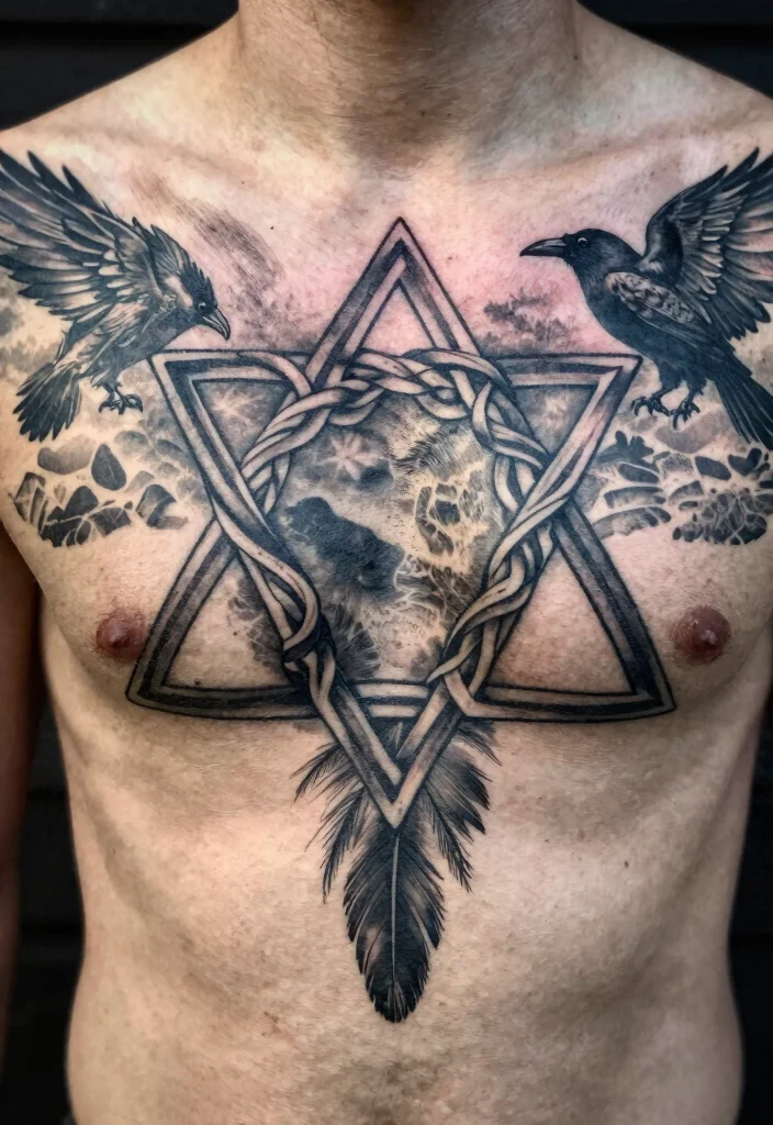 14 Norse Pagan Tattoo Ideas: Ancient, Powerful, and Symbolic 45 14 Norse Pagan Tattoo Ideas: Ancient, Powerful, and Symbolic - 5. Valknut: The Knot of the Slain 1