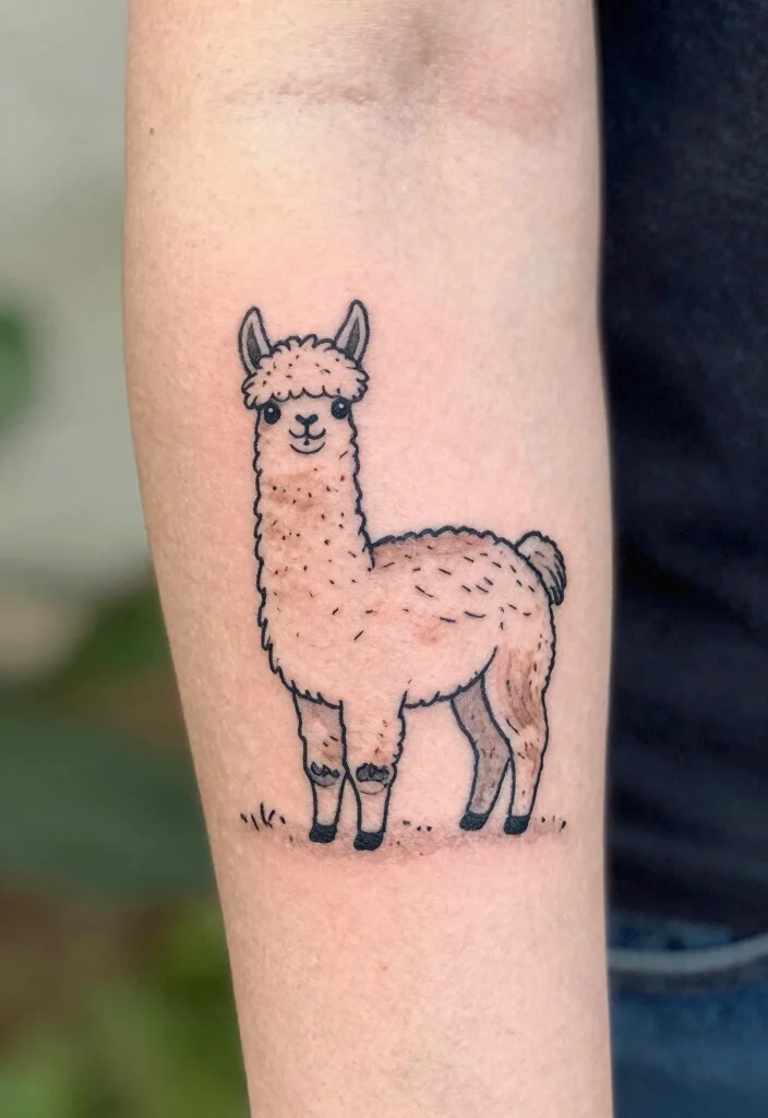 14 One Line Tattoo Ideas: Simple, Artistic, and Meaningful - 12. The Curious Llama 1