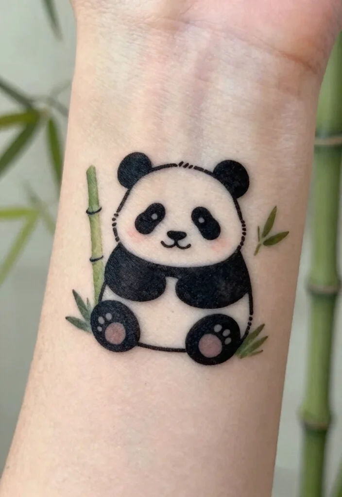 14 One Line Tattoo Ideas: Simple, Artistic, and Meaningful - 14. The Peaceful Panda 1