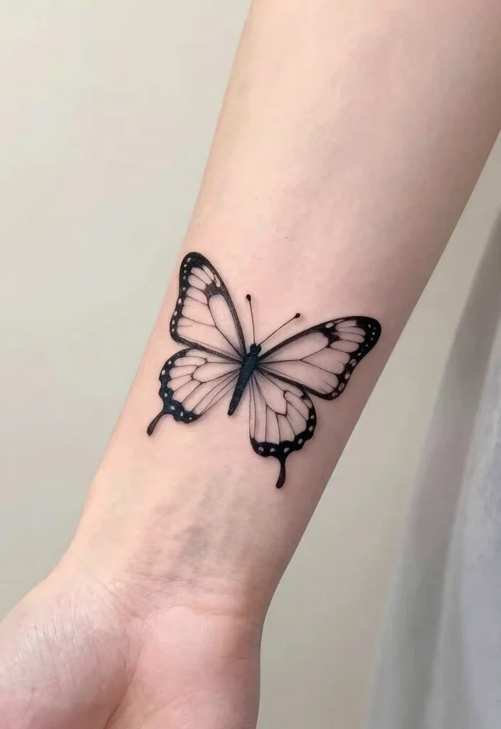 14 One Line Tattoo Ideas: Simple, Artistic, and Meaningful - 6. The Serene Butterfly 1
